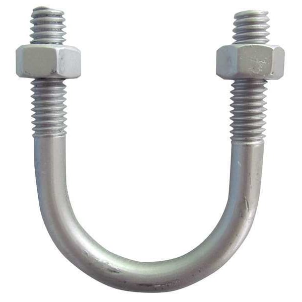 Zoro Select Round U-Bolt, 1/2
