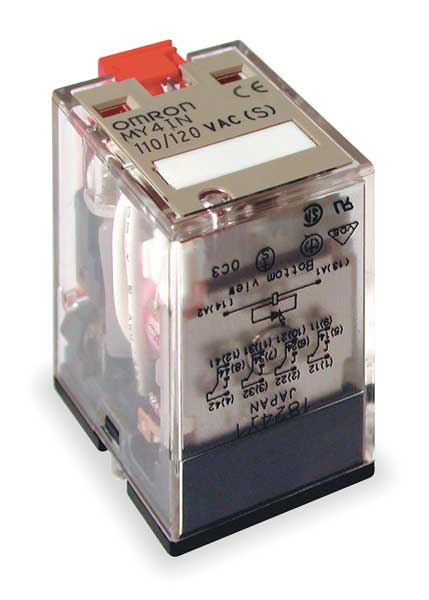 Omron General Purpose Relay, 120V AC Coil Volts, Square, 14 Pin, 4PDT MY4IN-AC110/120(S)