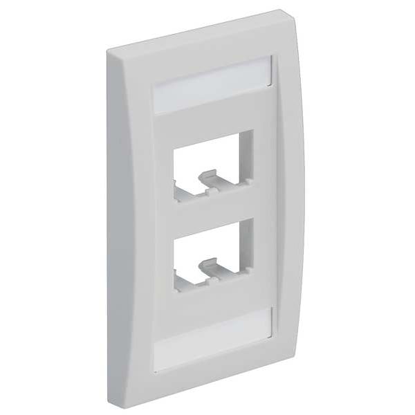 Panduit Wall Plate, Single Gang, 4 Ports, White CFPE4WHY