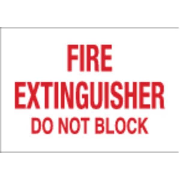 Brady Fire Extinguisher Sign, 7" Height, 10" Width, Plastic, Rectangle, English 25719