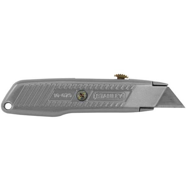 Stanley Utility Knife, Retractable, Utility, General Purpose, Metal, 6 in  L. 10-079