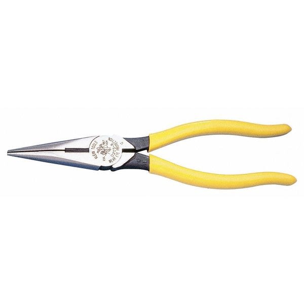 Klein Tools 8 7/16 in D203 Needle Nose Plier, Side Cutter Plastic Dipped Handle D203-8