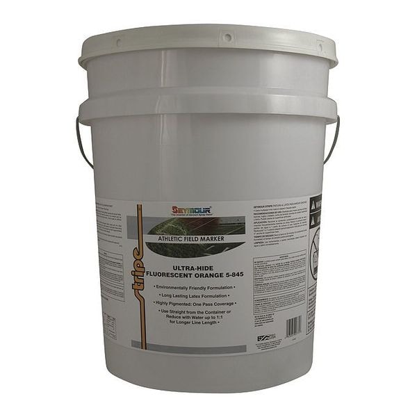 Seymour Of Sycamore Athletic Field Marking Paint, 5 gal., Fluorescent Orange, Water Based 5845