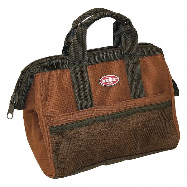 Bucket Boss Tool Bag, 6 Pocket, 13" x 8" x 10", Single Wall 600 Poly Ripstop Fabric 60013