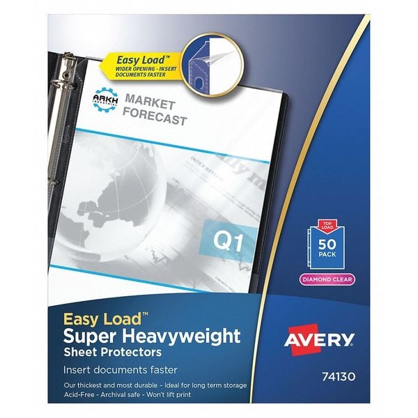 Avery 74130 14 81 Clear Sheet Protector Heavy Duty PK50 Zoro