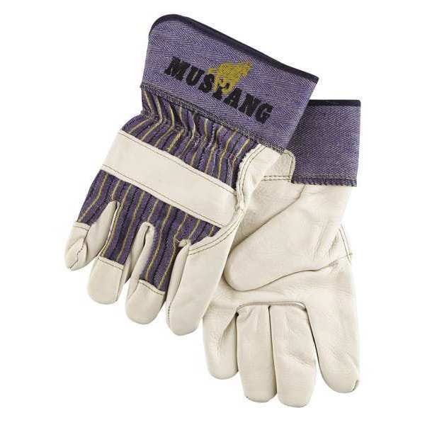 Mcr Safety Mustang Leather Gloves, Grain, XL, PK12 1271935XL Zoro
