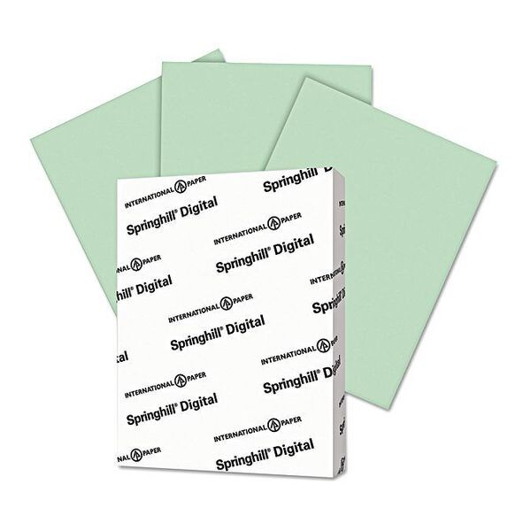 Springhill Paper, 8.5x11, Vellum Bristol, Green, PK250 046000 Zoro