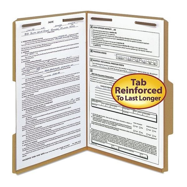 Smead File Fastener Folder, Brown, PK50, Color: Kraft 19880
