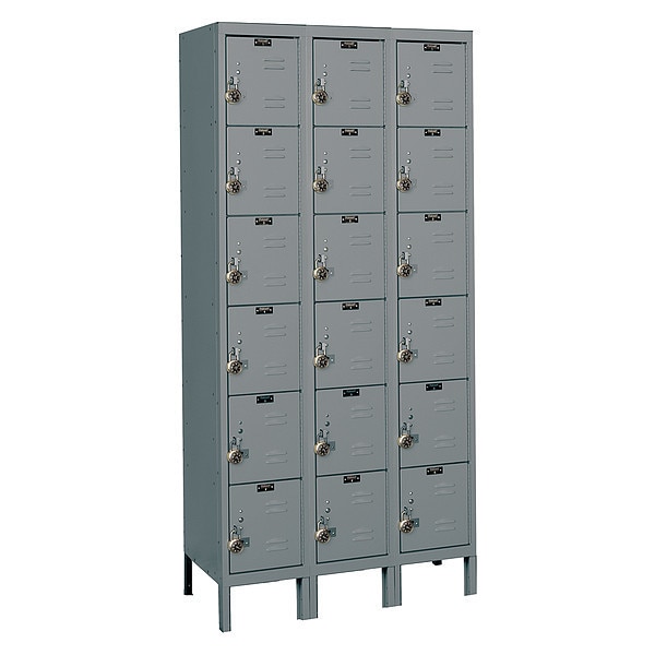 Hallowell ReadyBuilt Locker, 36X15X78", 6 Tier, Gray URB32586AHG Zoro