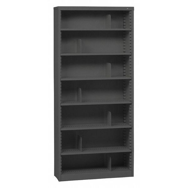 Tennsco Bookcase, Gray, 38" x 12" x 84" B-8400-MGY