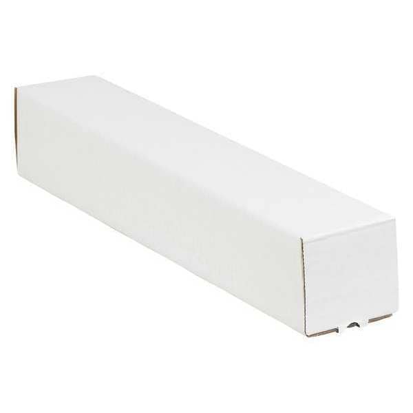 Partners Brand Square Mailing Tubes, 3" x 3" x 18", White, 25/Bundle