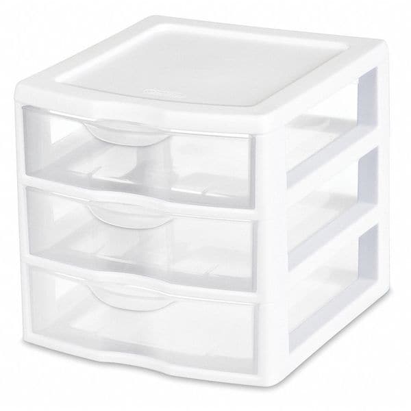 Sterilite Polypropylene White, 3 Drawers 20738006F