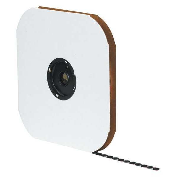 Tape Logic Reclosable Fastener, Disc, Rubber Adhesive, 17/8 in, Black