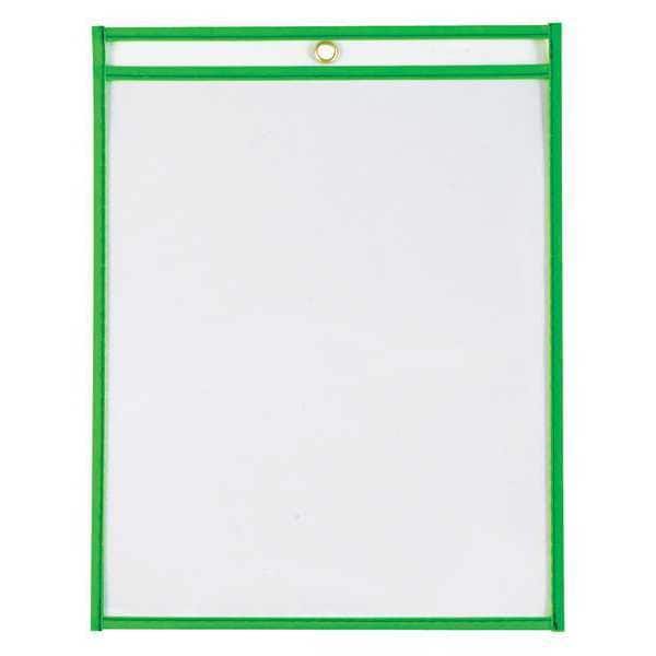 Partners Brand Stitched Job Ticket Holders, 9" x 12", Neon Green, 15