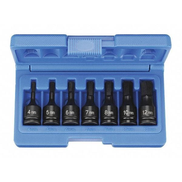 Grey Pneumatic 3/8" Drive Socket Set, Metric, 7 pcs 1297MH Zoro