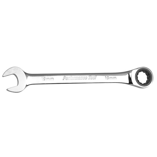 Performance Tool Ratcheting Wrench, 19mm W30359