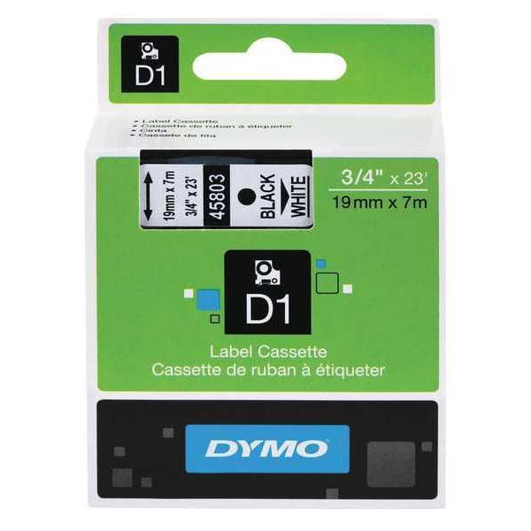 Dymo Label Tape, Removable, 0.75", Blk On White 45803