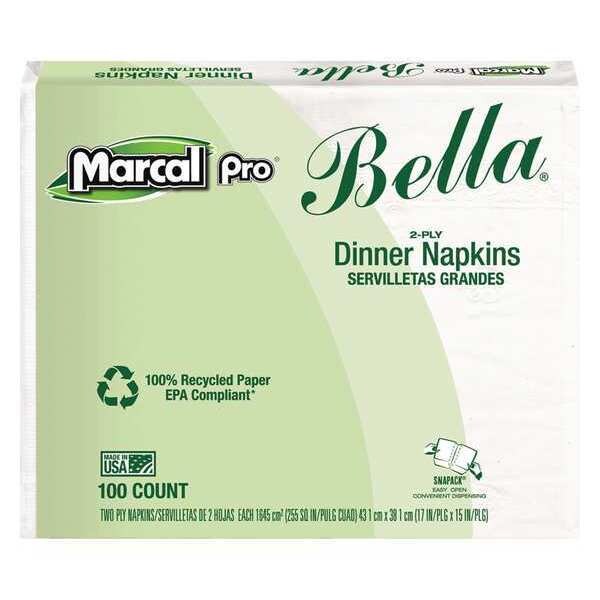 Marcal Pro Recycled Bella Dinner Napkins, 2Ply, PK30 6410 | Zoro