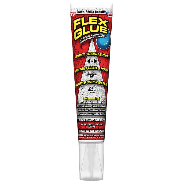 Flex Seal Rubber Sealant Glue Tube, 6 oz. GFSTANR06 Zoro