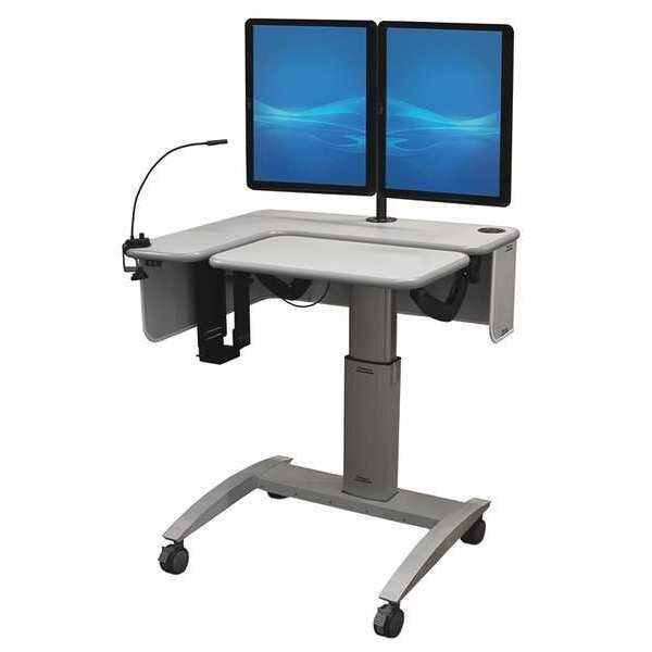 Afc Industries Computer Cart, Gray, 30 to 46