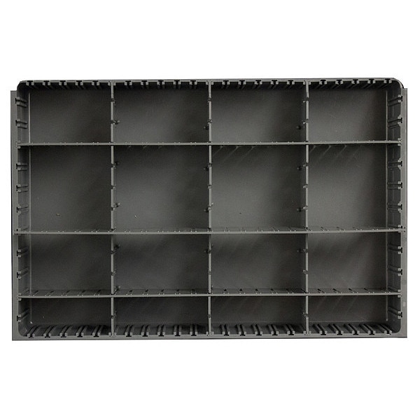 Durham Mfg Compartment Drawer Insert with 6 compartments, Polypropylene, 3" H x 18 in W 124-95-EXL-IND