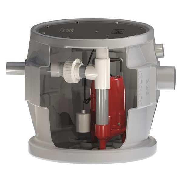 Liberty Pumps 24" x 24" 1 HP 41.0 gal. Simplex Sewage System 115V