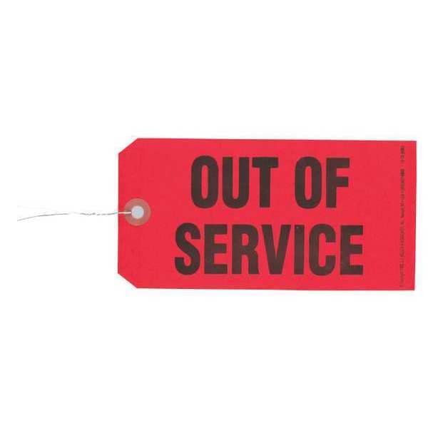 Jj Keller Out of Service Tag, Rectangle, 1/8" H, PK50 716