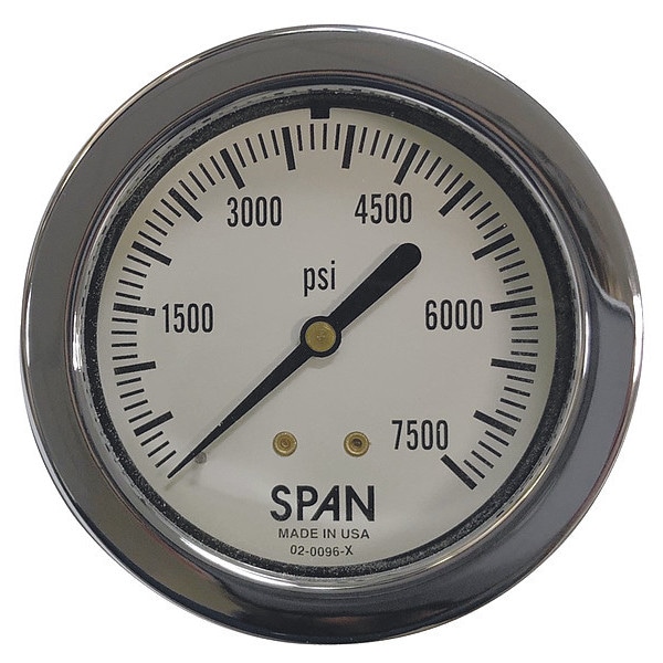 Thuemling LFPSCBA7500 64.42 Pressure Gauge, 0 to 7500 psi, 21/2