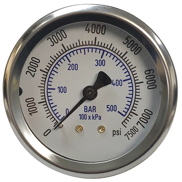 Thuemling SCSCBA10,000 56.99 Pressure Gauge, 0 to 10000 psi, 2" Dial