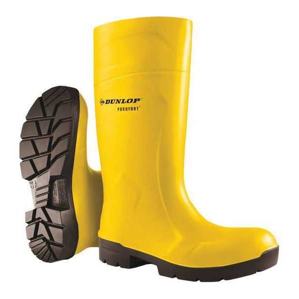 Dunlop Size 15 Unisex Steel Rubber Boot, Yellow 6123155 Zoro