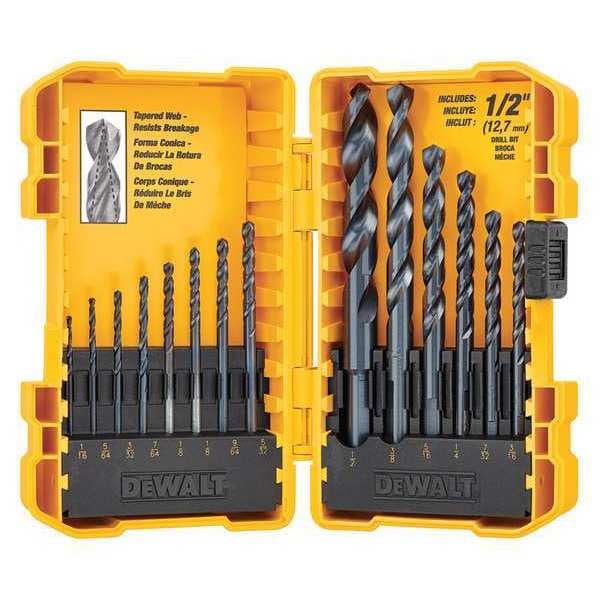 Dewalt DWA1184 14.97 Drill Bit, Sizes 1/16" to 1/2", HSS