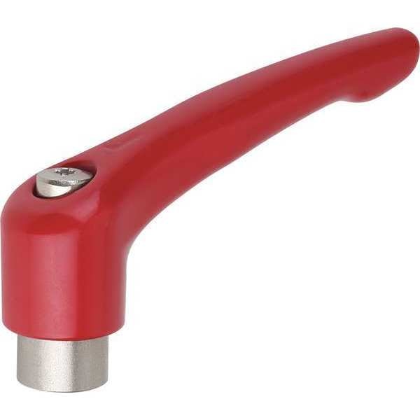 Kipp Adjustable Handle, Size: 1 M05, Zinc Red RAL 3003, Comp: Stainless Steel K0123.10527