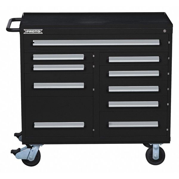 Proto 560 Series Rolling Tool Cabinet, 10 Drawer, Black