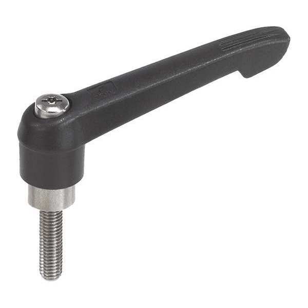 Kipp Adjustable Handle Size 1 M05X10, Plastic Black RAL 7021, Comp