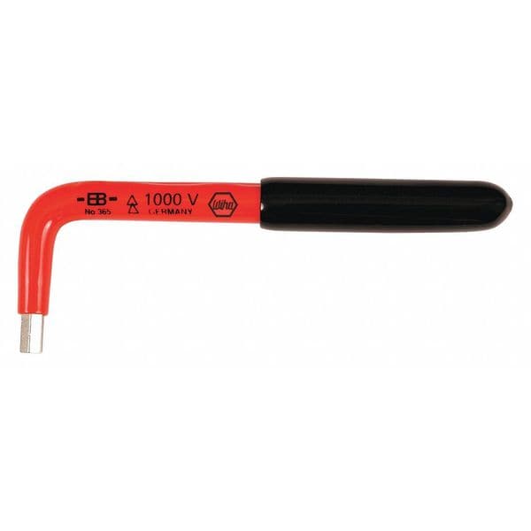 Wiha Metric Plain Hex Key, 3 mm Tip Size, 5 3/32 in Long, 0.75 mm Short 13653