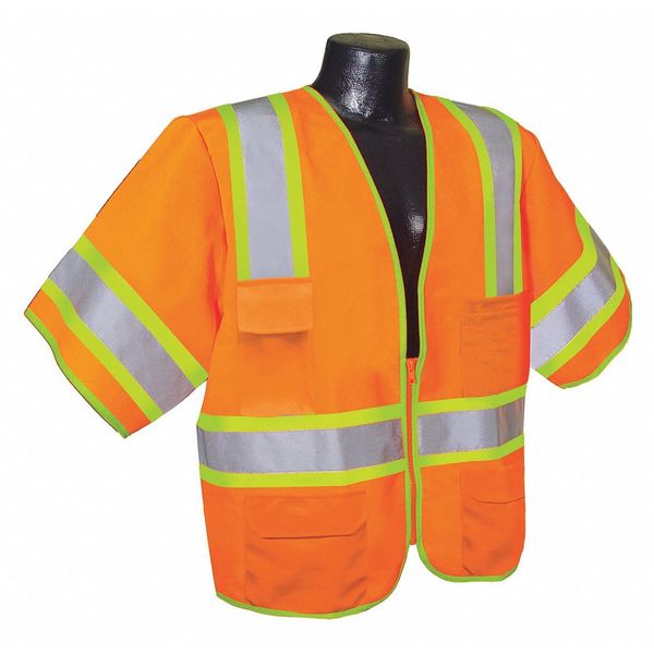 Condor High Visibility Vest, Orange/Red, M 53YP35