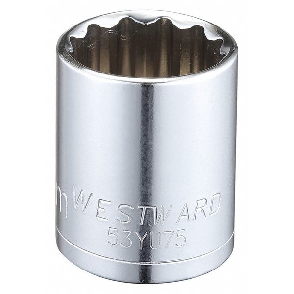 Westward 53YU75 10.18 1/2" Drive, 24mm Triple Square Metric Socket, 12