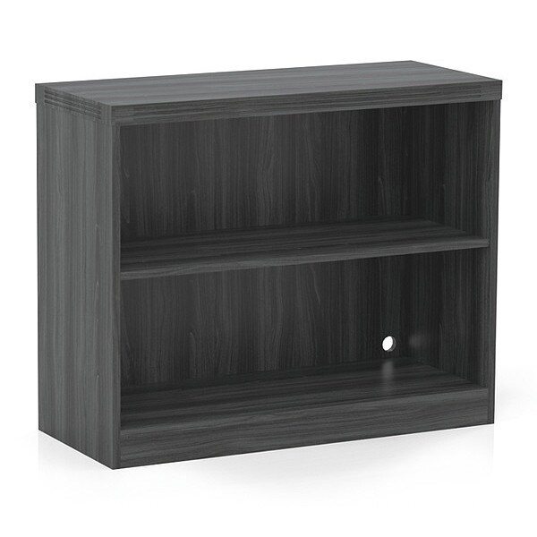 Mayline Aberdeen Bookcase, 2 Shelf, Gray AB2S36LGS Zoro
