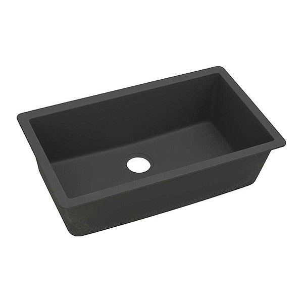 Elkay Sink, Undermount Mount, 0 Hole, Black Finish ELGRU13322BK0 Zoro