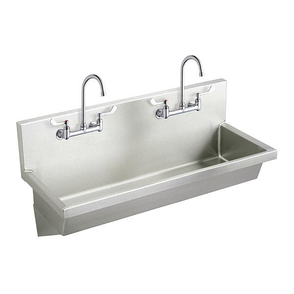 Elkay 20" W x 48" L x Wall Hung, 14 ga. 304 Stainless Steel, Sink EWMA4820C Zoro