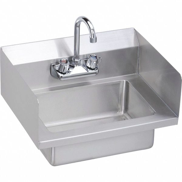 Elkay Sink, Wall Mount, 1 Set, On Center Hole, 4 Finish Finish EHS18