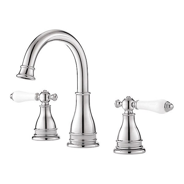 Pfister Bathroom Faucet, Widespread, Prcelain Hndl LFWL8SNPC Zoro