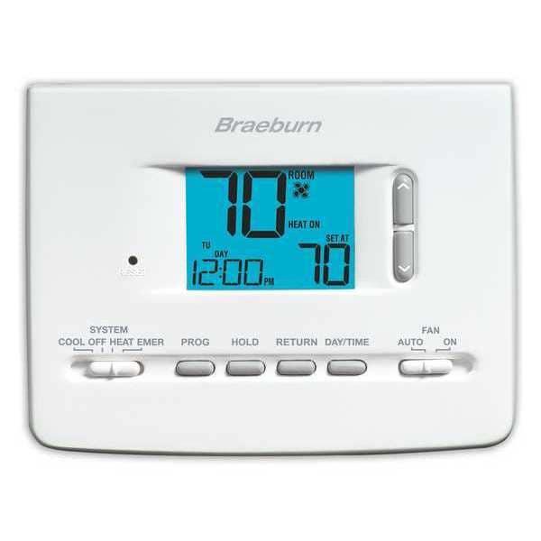 Braeburn Universal Programmable Thermostat, 52 Programs, 2 H 1 C, Wall