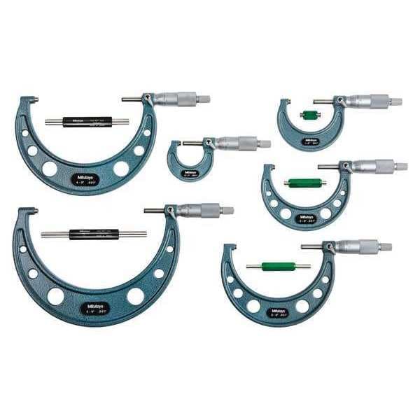 Mitutoyo Outside Micrometer Set, 0 6" Range 10390410 Zoro