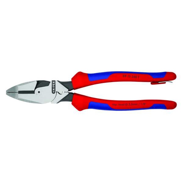 Knipex 9 1/2 in Linemans Plier High Leverage w/ Fish Tape Puller, Wire