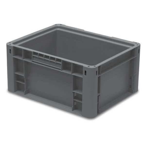 Ssi Schaefer Straight Wall Container, Charcoal, Polypropylene, 12 in L ...