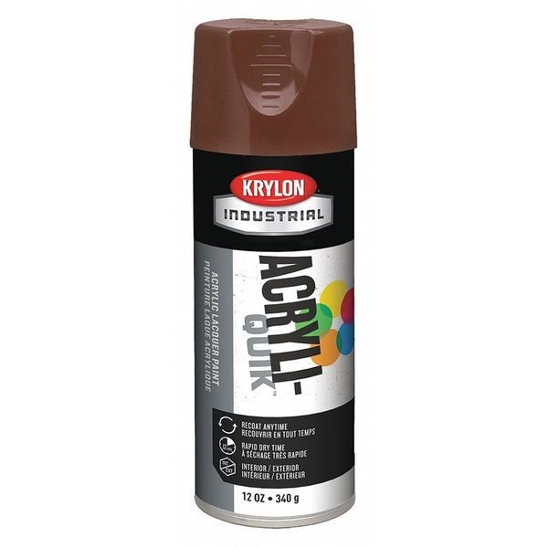 Krylon Industrial Spray Paint, Leather Brown, Gloss, 12 oz K02501A07 Zoro