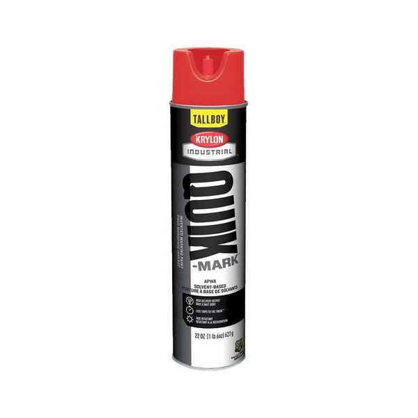 Krylon Industrial Inverted Marking Paint, 22 oz., Red, Solvent Based