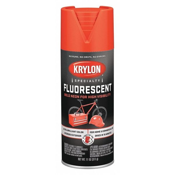 Krylon Spray Paint, Flourescent Red Orange, Gloss, 11 oz K03101777