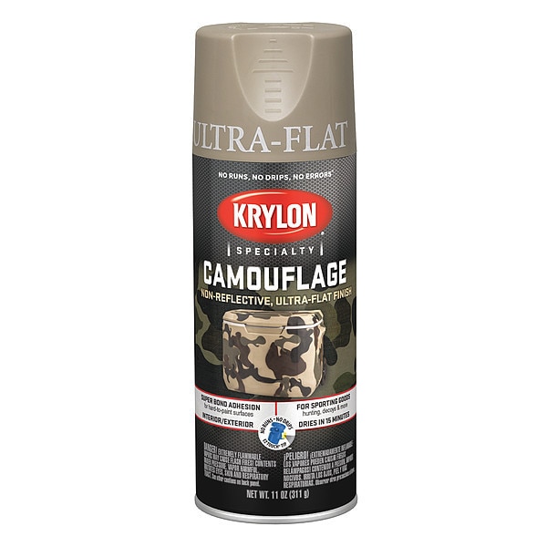 Krylon Spray Paint, Khaki, UltraFlat, 11 oz K04291777 Zoro